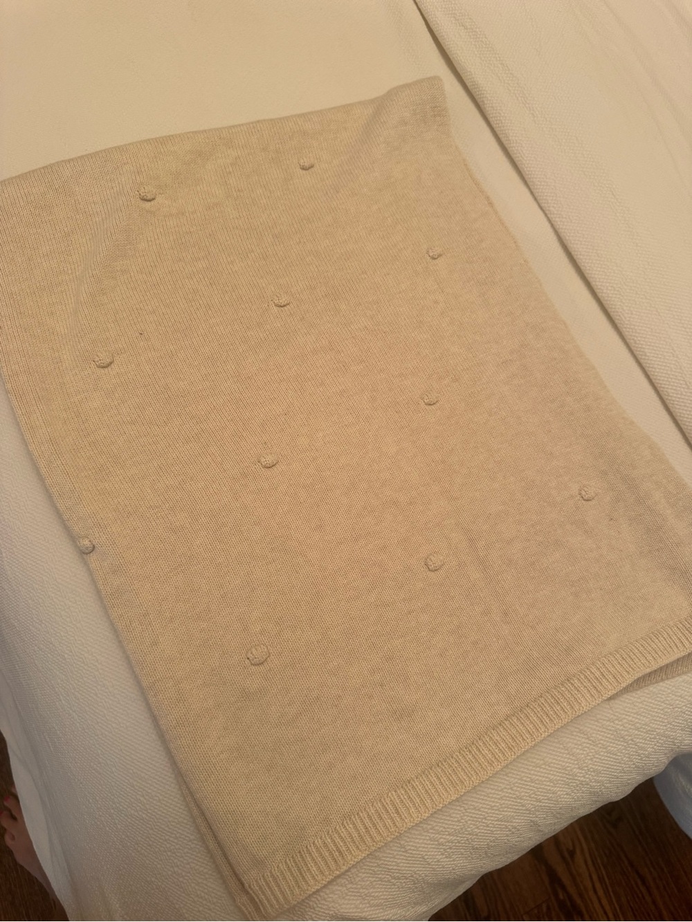 Cream Knitted Pom Detail Skirt
